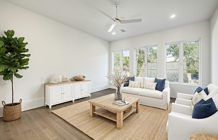 AI Virtually Staged Coastal Living Room